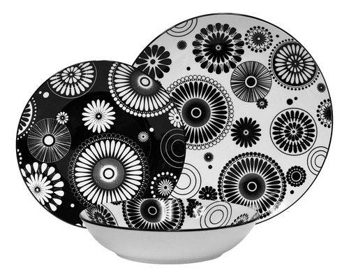 Vajilla Porcelana Decorada Con Lunares Resistente Y Apta Mic