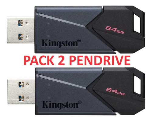 Pack 2 Pendrive Kingston 64gb Usb Laptop Pc Musica * Oferta