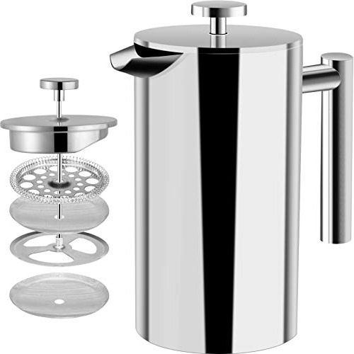 304 Grade Stainless Steel French Press Coffee Maker 34o...