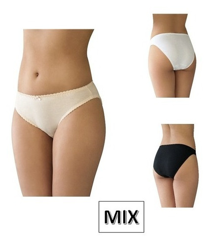 Bikini 100% Algodon Peinado Pantaleta 300 Ch M G Multi Pack
