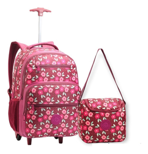 Mochila Escolar Rodinha Trolley Crinkle Seanite G Lancheira