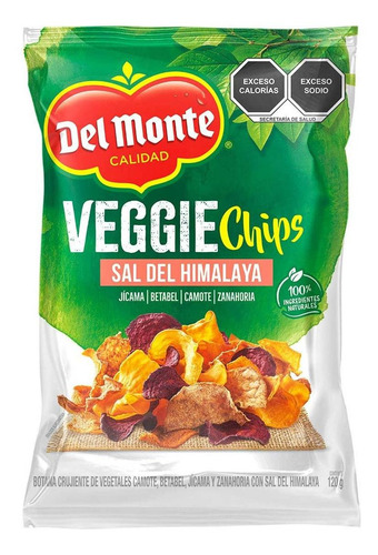 Botana Veggie Chips Del Monte Sabor Sal Del Himalaya 120g