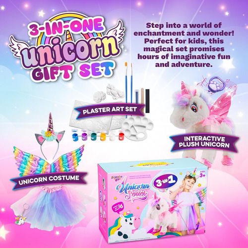 Peluche Interactivo De Unicornio Para Niñas Incluye Disfraz