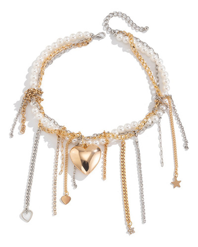 Collar De Cadena Con Borlas Con Colgante Multicapa Para Muje