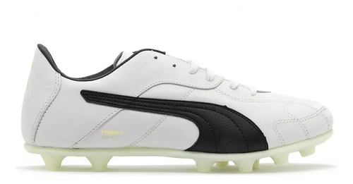 Botines Puma Borussia  Fg Hombre Blanco Cuero Cesped Natural