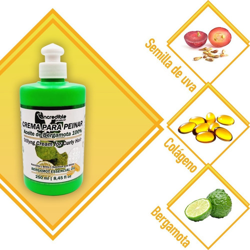 Crema Para Peinar Rizos Con Bergamota Y Colageno 250 Ml