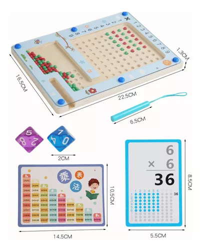 multiplicação matemática, 2 em 1 multiplicação e adição tabuleiro