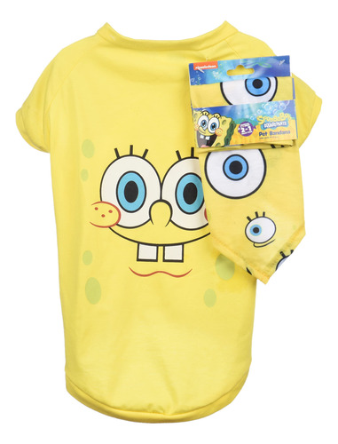 Spongebob Squarepants For Pets Combo De Camisa Amarilla Par.