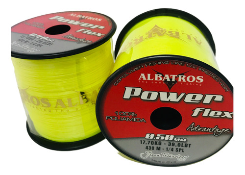 Bobina Nylon Albatros Power Flex 0.60mm 350mts Tanza - Mdq