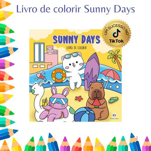 Kit Livro De Colorir Comfy Days E Sunny Days 48 Páginas Estilo Boobie Goods