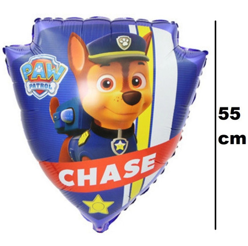Decoración Globos Feliz Cumpleaños Chase Paw Patrol Numero