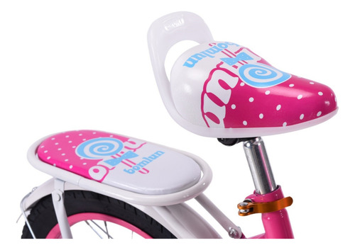 Bicicleta Entrenadora Para Niños Aeiou Qk-20 Canastilla R12 Color Rosa Tamaño Del Cuadro 12