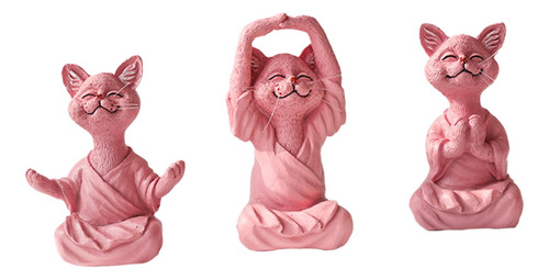 Figuritas De Gato Para Yoga, Estatuas De Escritorio,