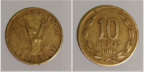 Moneda De 10 Pesos De La Libertad ( Año 1982)