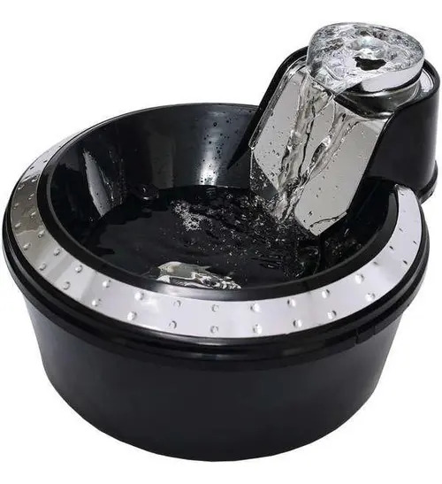 Fonte Bebedouro Para Gato Petlon Premium Preto E Prata