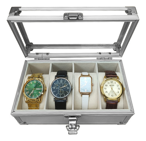 Estuche Organizador De Relojes Elegante 4 Espacios Gadnic 