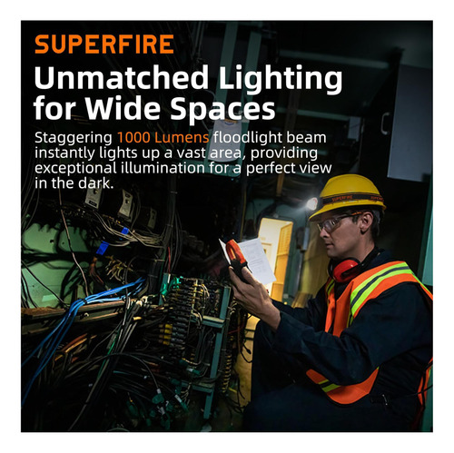 Lámpara De Cabeza Recargable De Lúmenes Superfire 1000, Led