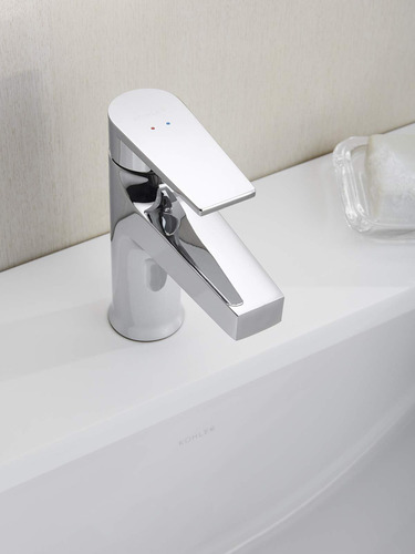 Kohler 74013-4-cp Llave Para Lavabo De Baño, 1 Orificio, Llave De Baño De Una Sola Manija Con Drenaje Emergente, 1.2 Gpm, Cromo Pulido