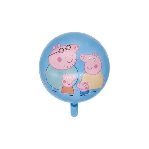 Globo Metalizado Redondo Peppa Pig Familia 45 Cm