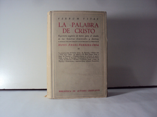 La Palabra De Cristo Verbum Vitae Herrera Oria Tapa Dura Bac