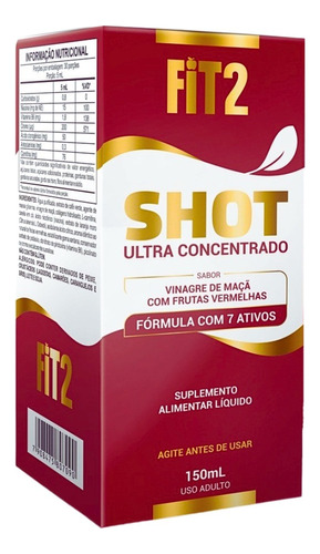Shot Fit2 Ultra Concentrado Vinagre De Maçã Original 1 Un