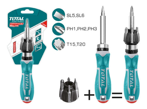 Destornillador Rache Juego X 8 Pzs Intercambiables Total (ta
