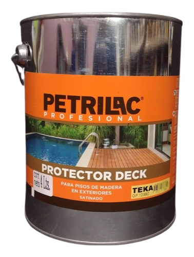 Petrilac Deck Satinado Protector Para Pisos De Exterior 4 Lt