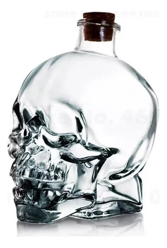 Botella Calavera Vidrio Licorera De Vidrio Vodka Whisy Skull
