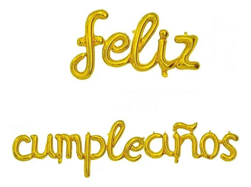 Globos Metálicos Letras Feliz Cumpleaños Cursiva Fiesta 