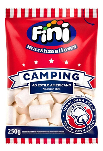 Marshmallow Para Assar Camping Fini 250gr - Kit Com 3
