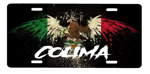 Placa De Matrícula De Aluminio Colima México, 5.9 X 11.8 In