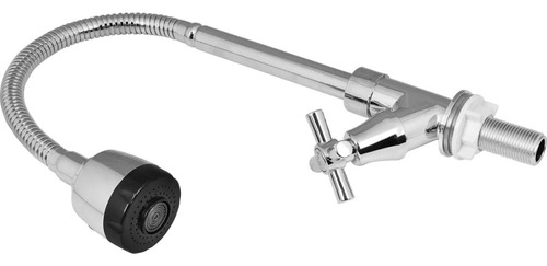 Torneira bica flexível 1/4 mesa gourmet C66 Liege 940810 acabamento cromado cor prateado