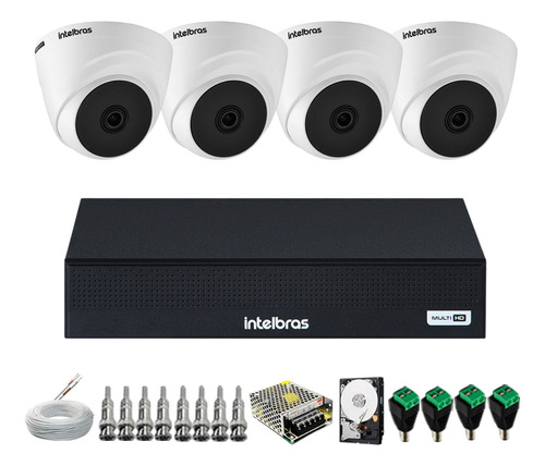 Kit Cftv Completo 4 Câmeras Vhl1220d Hd 1080p Dvr Intelbras