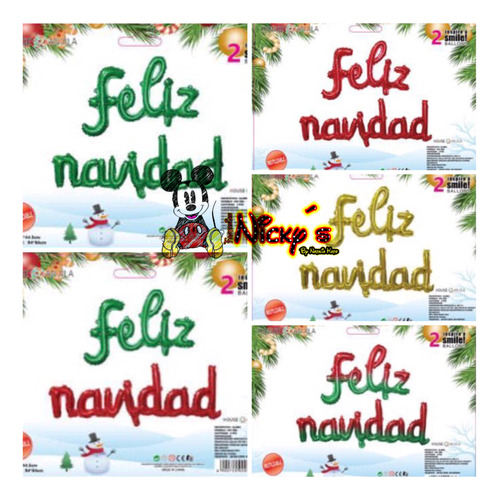 Globo Feliz Navidad Letra Cursiva Letrero Navideño Celebra