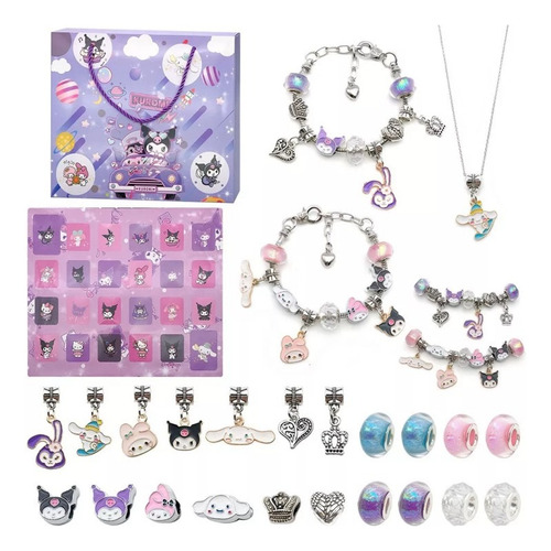 Diy Pulsera Hacer Kit Kuromi Niños Pulsera De Abalorios 24pz