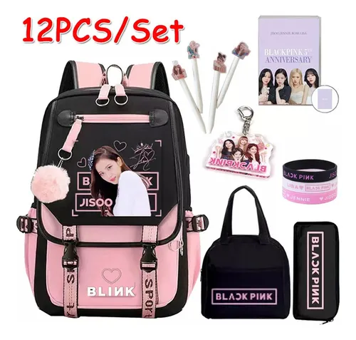 Mochila Negra Y Rosa Para Estudiantes 12 Unidades Mochila Color