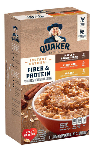 Quaker Paquete Variado De Proteinas De Fibra De Avena Instan