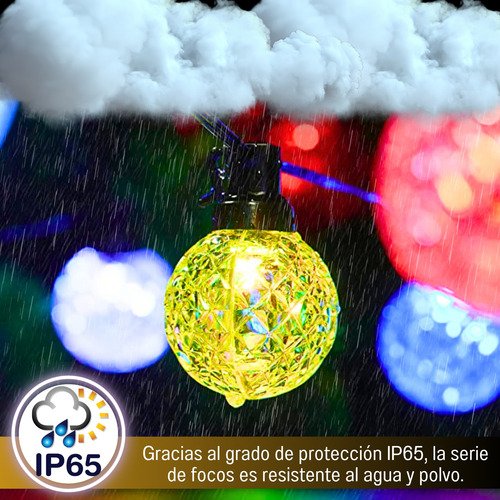 Serie De Luces Led Focos Multicolor 10 Metros 50 Focos