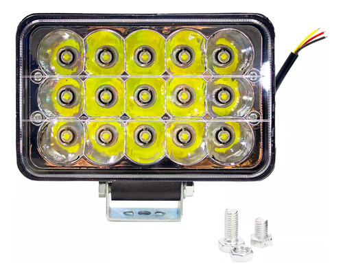 Neblinero 15 Led Lupa Auto Camión 12-60v Rectangular Blanco
