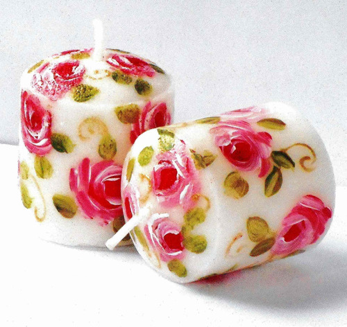 Decorative Hand Painted Pink Rose Small Little Short Set