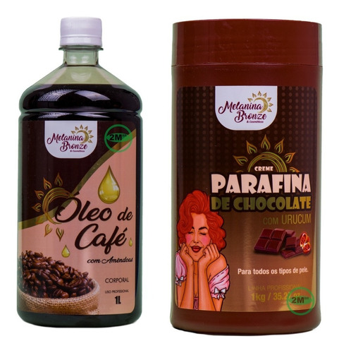 1 Oleo De Café + 1 Chocolate Com Urucum Melanina Bronze