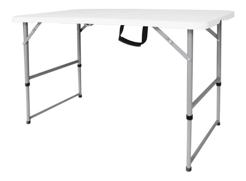 Just Home Collection mesa plegable tipo maleta 120cm color blanco