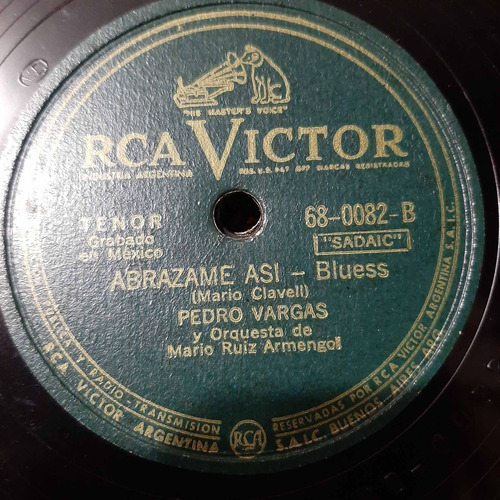 Pasta Pedro Vargas Y Orq Ruiz Armengol Rca Victor C202