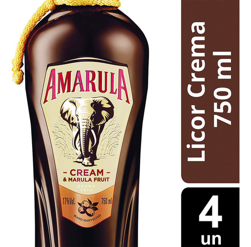 Amarula Crema De Licor 17° Botella X 750 Ml X4un