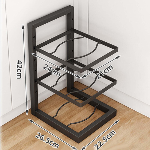 Rack Organizador De Panelas Resistente Para Três Camadas
