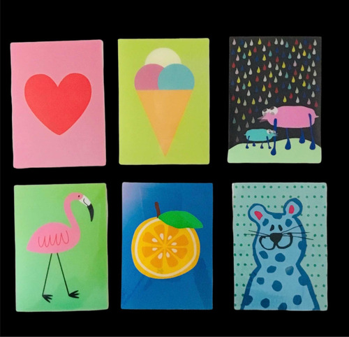 Postales Importadas 3 D Set De 6 Unidades Varios Diseños