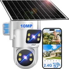 2NLF 10MP Cámara De Seguridad Inalambrica Solar 2 Lent 2 Lantalla 5G/2.4G Wifi