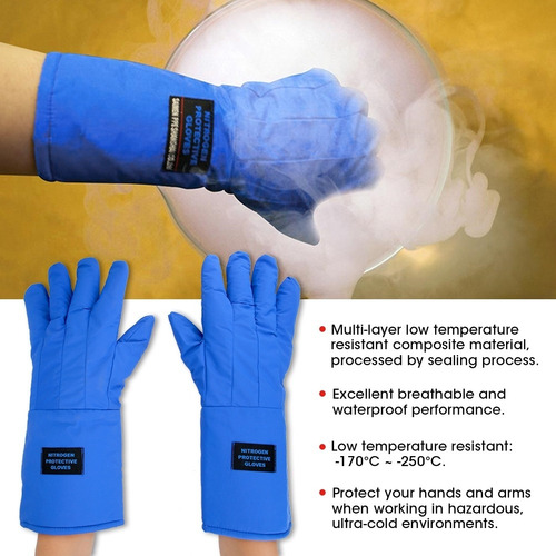Imagen 5 de 10 de Guantes Criogénicos Largos De 38 Cm Impermeables A Baja Temp