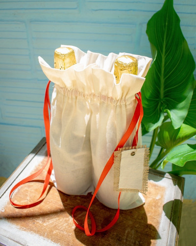 Bolsas De Tela Para Champagne + Estampa - Pack X10