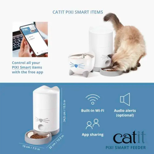Alimentador Inteligente Para Gato Catit Pixi Deposito 1,2kg 